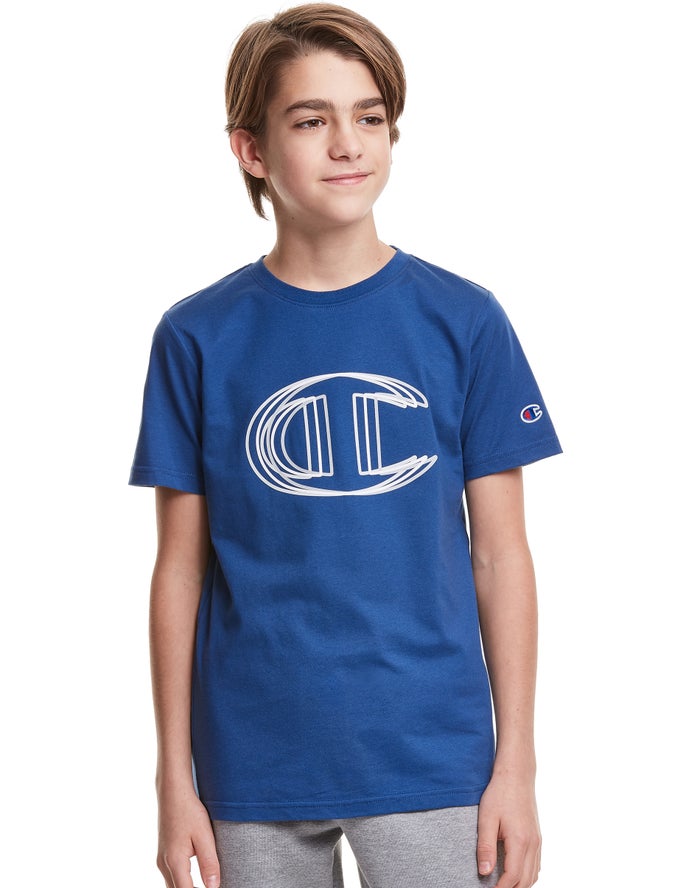 Champion Vibrating C Logo T-Shirt Jongens - Donkerblauw - Belgie 5482OGWTK